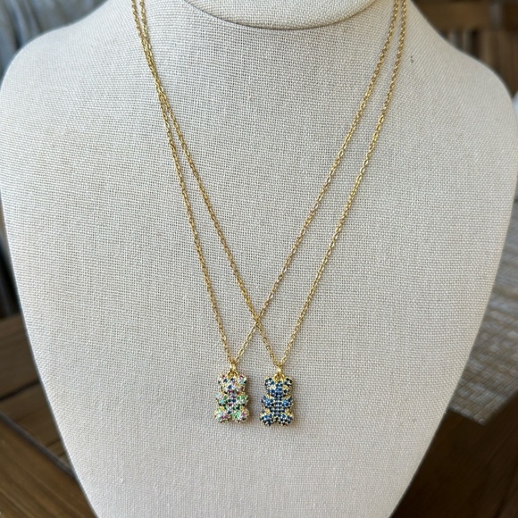 Rhinestone Teddy Bear Pendant Necklace - Picture 5 of 5